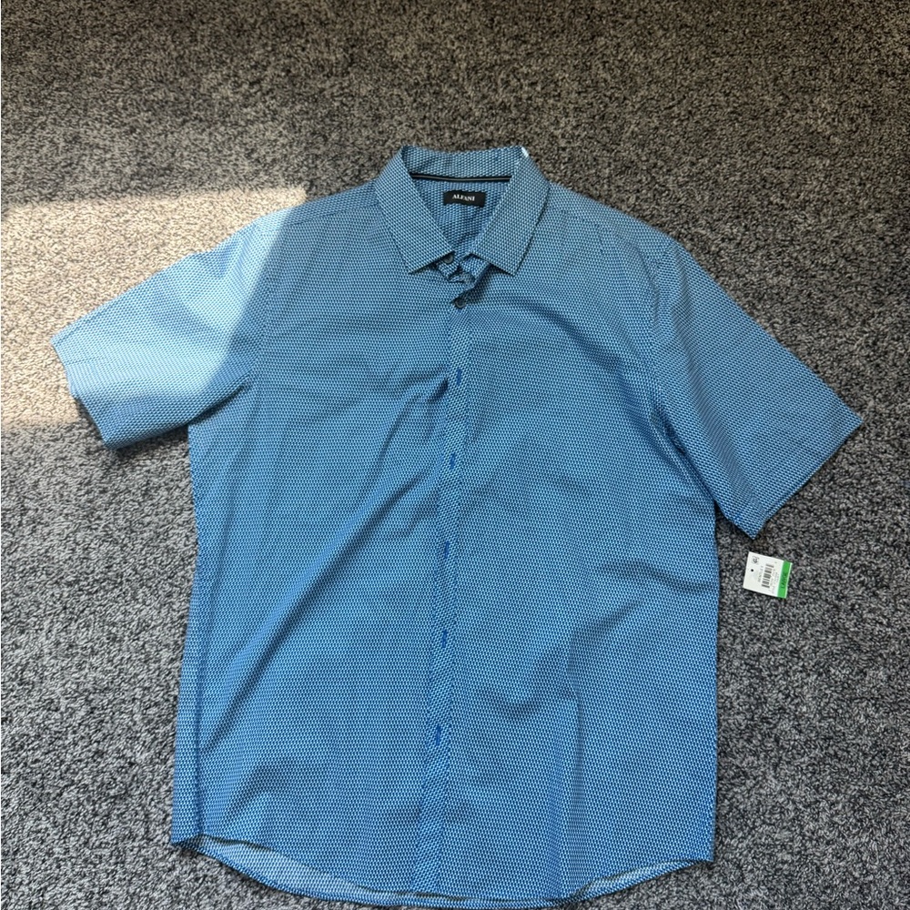 Alfani Men's Casual Blue Button Down Shirt